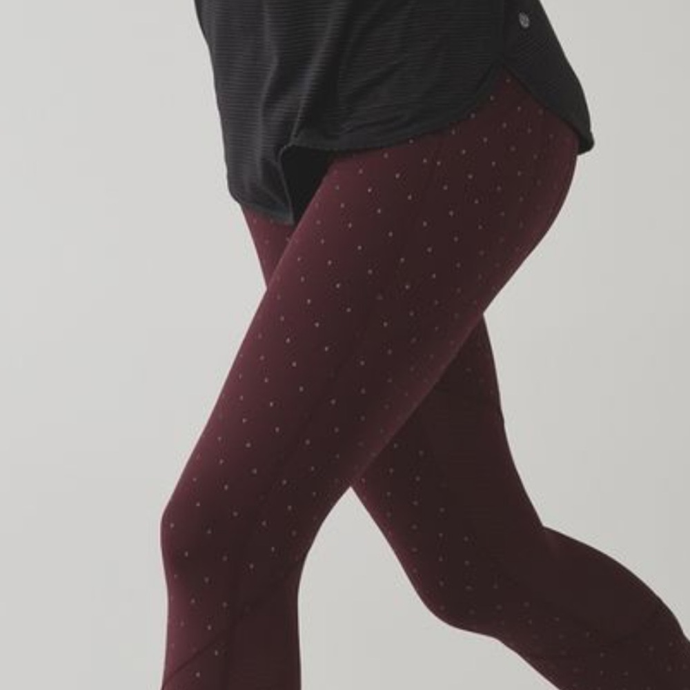 159. Lululemon Special Edition: *Nightfall Reflective Pace Rival Crop Bordeaux - Picture 4 of 12